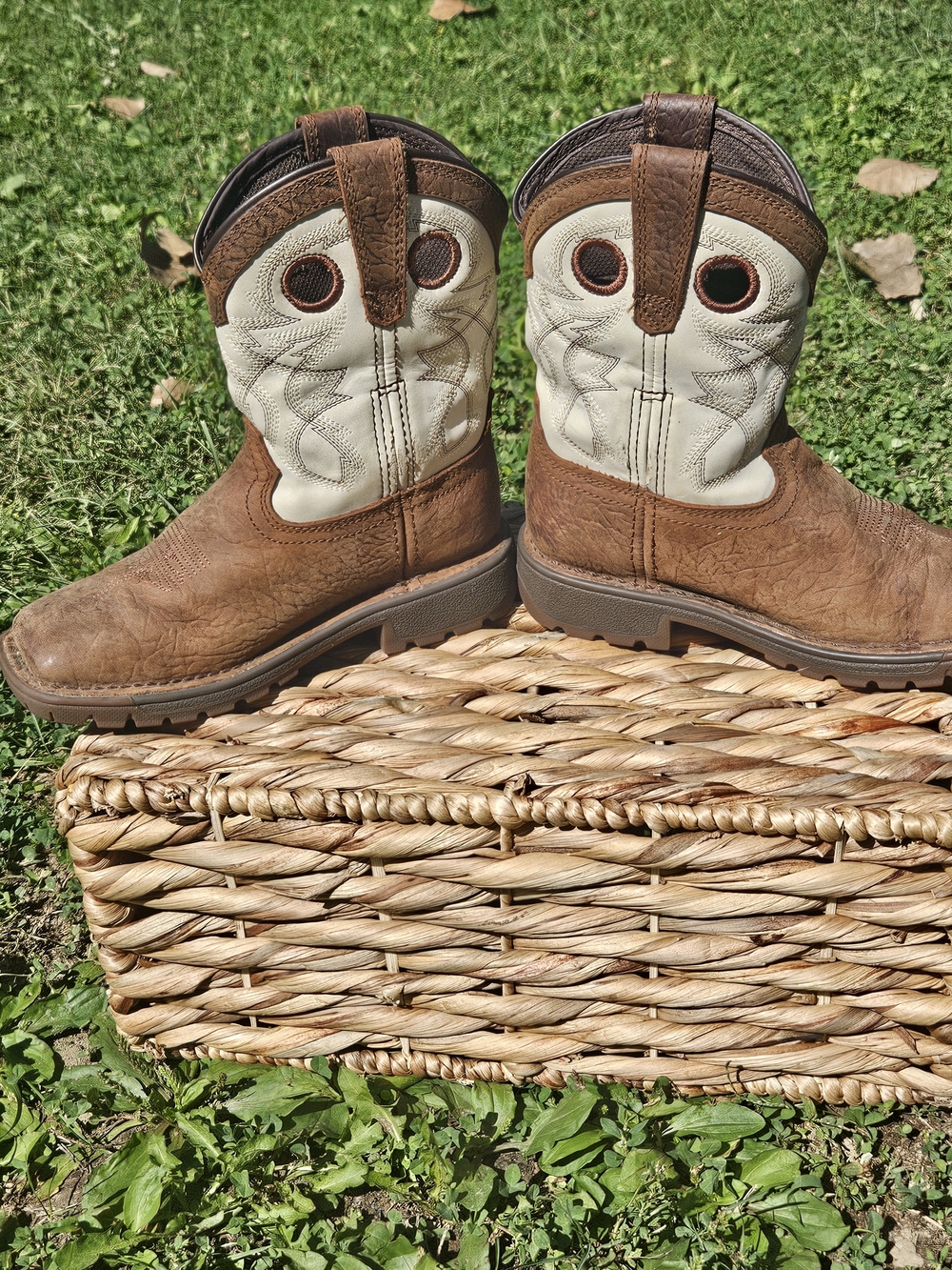 Rocky Boys Cowboy Boots Slip Resistant Brown Size 12 - Picture 3 of 9